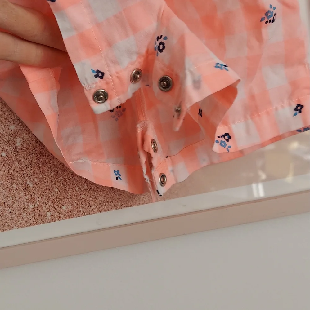 🎁 10/$25-Carter's  romper 12 months _ plaid and floral